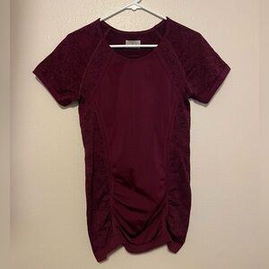 Athleta Deep Burgundy Fastest Track Tee